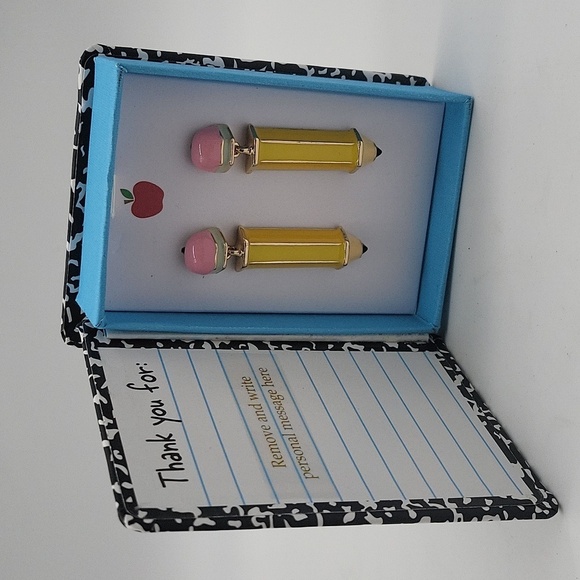 1862- Pencil Earrings Women's Teacher NWT - Picture 1 of 5